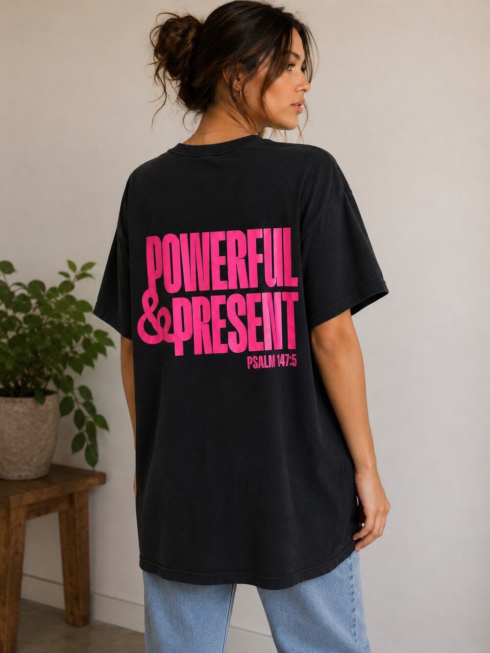 Comfort Colors Powerful & Present Psalm 147:5 Graphic Tee L